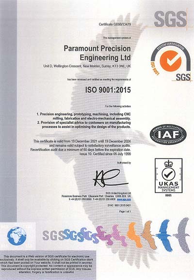 ISO 9001:2000 Quality Certificate